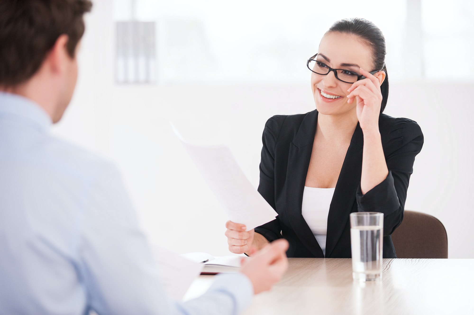 Interviewing a job candidate.